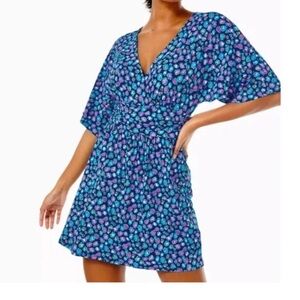 Lilly Pulitzer Parigi Skort Romper Small Seabreeze Blue Low Tide Navy Spotted.
